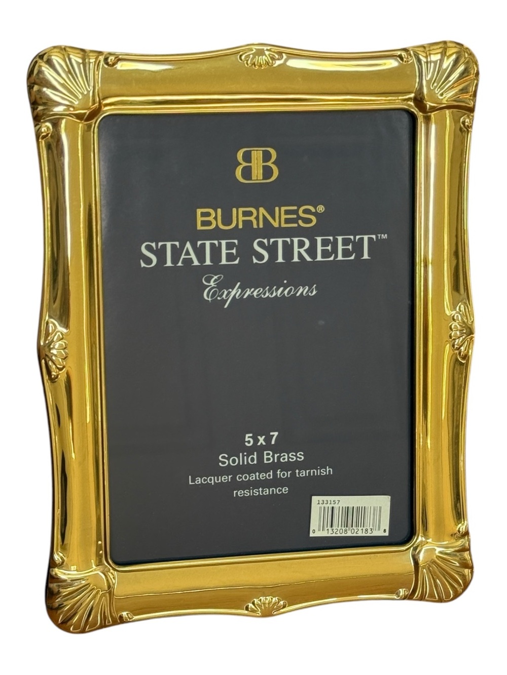 Burnes State Street Expressions Vintage Brass 5x7 Tabletop Photo Picture Frame.
